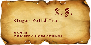 Kluger Zoltána névjegykártya